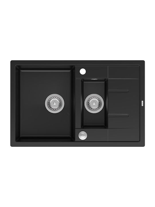 GraniteQ Morgan 156 Drop-In Sink Inox W78xD50cm...