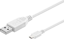 Microconnect USBABMICRO0,15W Regular USB 2.0 σε micro USB 0.15m Λευκό