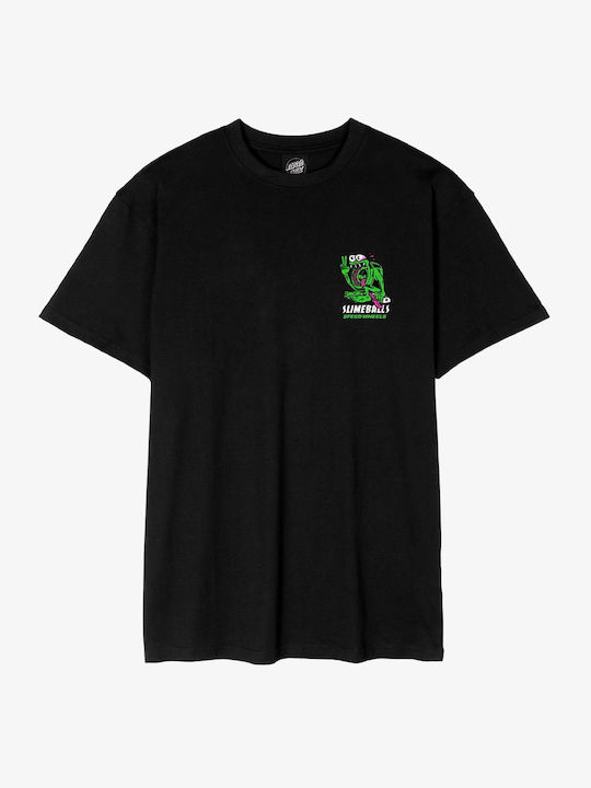 Santa Cruz T-shirt Bărbătesc cu Mânecă Scurtă Negru