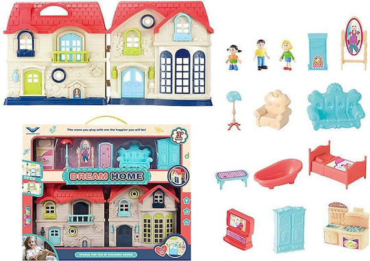 Fairytale house with figures, furniture, light and music 41x33x6cm