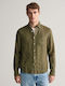 Gant Men's Shirt Long Sleeve Linen Olive