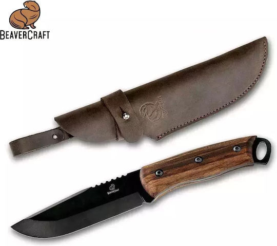 Beaver Craft Кафяв Нож с Кожен Калъф