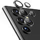 Glass Camera Protection Metal Frame Black for the Samsung Galaxy S22 Ultra SM-S908 47757