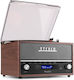 Audizio 102.200 Turntables with Preamp and Built-in Speakers Brown FM Radio / DAB Radio / DAB+ Radio