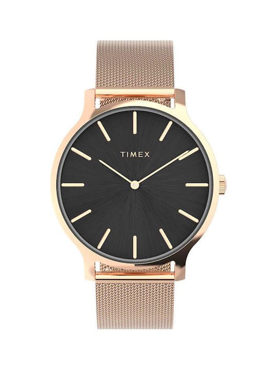 Timex Uhr mit Rose Gold Metallarmband