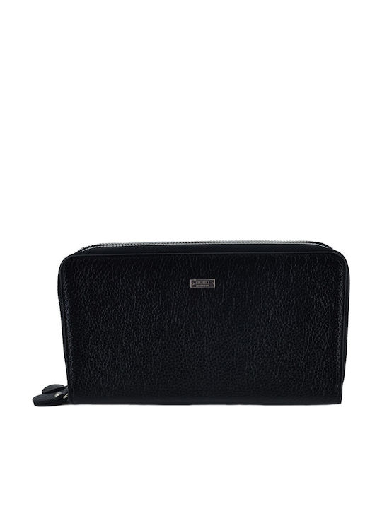 Large Leather Women's Wallet Classic Black