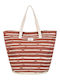 Roxy Fabric Beach Bag Orange with Stripes