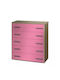 Παιδική Συρταριέρα Oak-Pink με 5 Συρτάρια 80x44x89εκ.