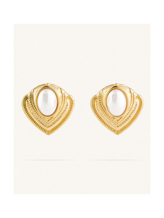 StanStefan Earrings made of Steel Gold Plated with Pearls