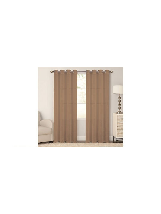 Chios Hellas Curtain with Grommet Beige 260x140cm