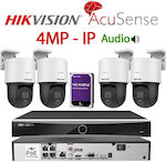 Hikvision Integrated CCTV System with 4 Cameras 4MP