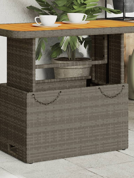 Tisch Rattan Stabil Grey 90x55x71cm