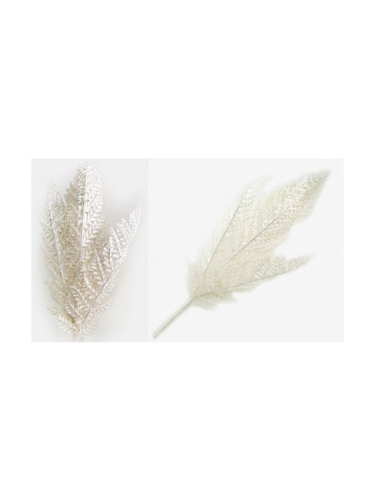 Artificial Decorative Branch Fern White 10cm 1pcs