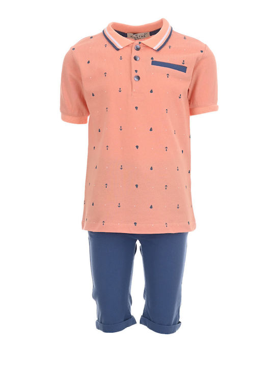 Hashtag Kids' Set with Shorts Summer 2pcs Orange