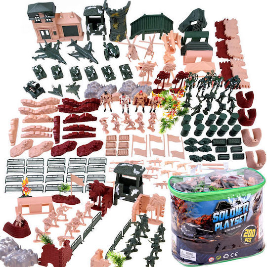 Großes Militärbasis-Spielzeug-Soldaten-Set 200 Teile Za4364