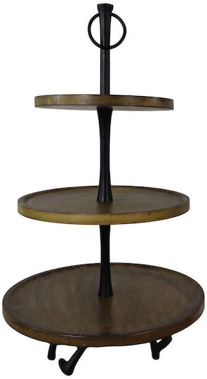 PanOikos Ξύλινη Εταζέρα Μαύρη Π36xΜ36xΥ60cm