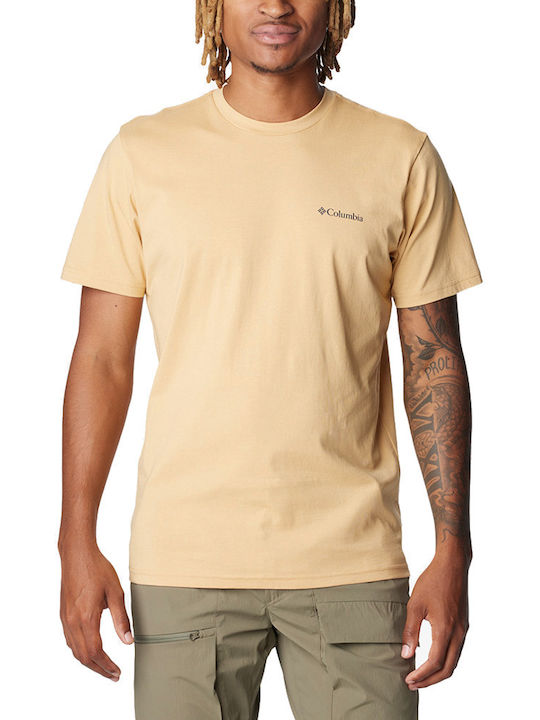 Columbia Rapid Ridge Back Ανδρικό T-shirt Κοντομάνικο Κίτρινο