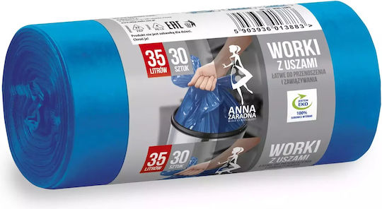 Stella Săculeți de Gunoi Capacitate 35lt cu Mânere 30buc Albastru