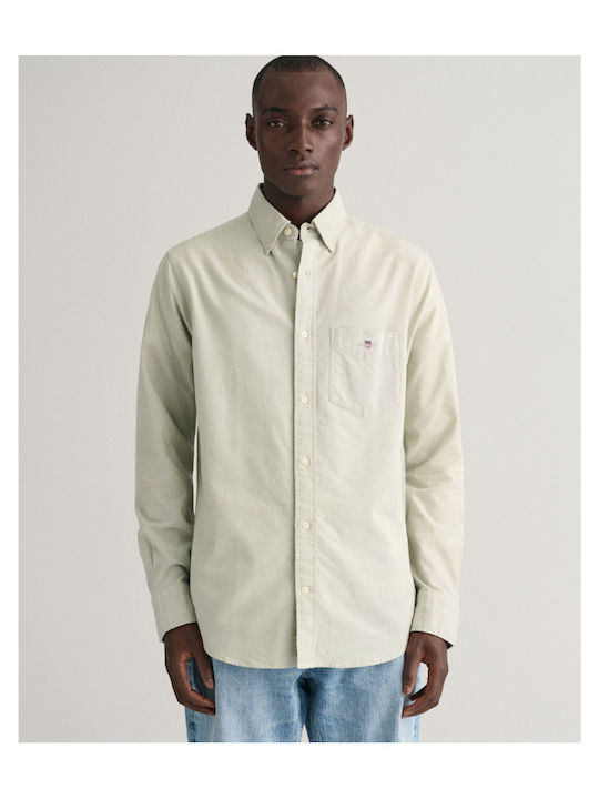 Gant Men's Shirt Long Sleeve Cotton Green