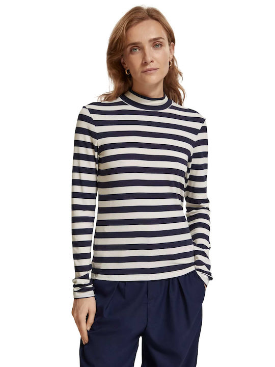 Scotch & Soda Women's Blouse Long Sleeve Striped Striped (blue, white)