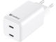 Sandberg Φορτιστής Χωρίς Καλώδιο με 2 Θύρες USB-C 65W Power Delivery Λευκός (441-56)