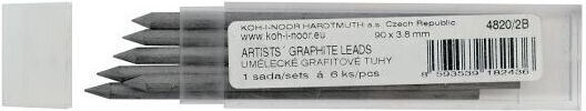 Koh-I-Noor 6 Packages x 6 Pencil Leads Thickness 3.8mm Type 2B
