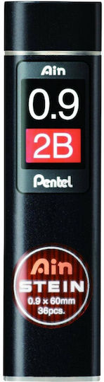 Pentel 40 Συσκευασίες x 40 Μύτες Μολυβιού Πάχους 0.9mm Τύπου 2B