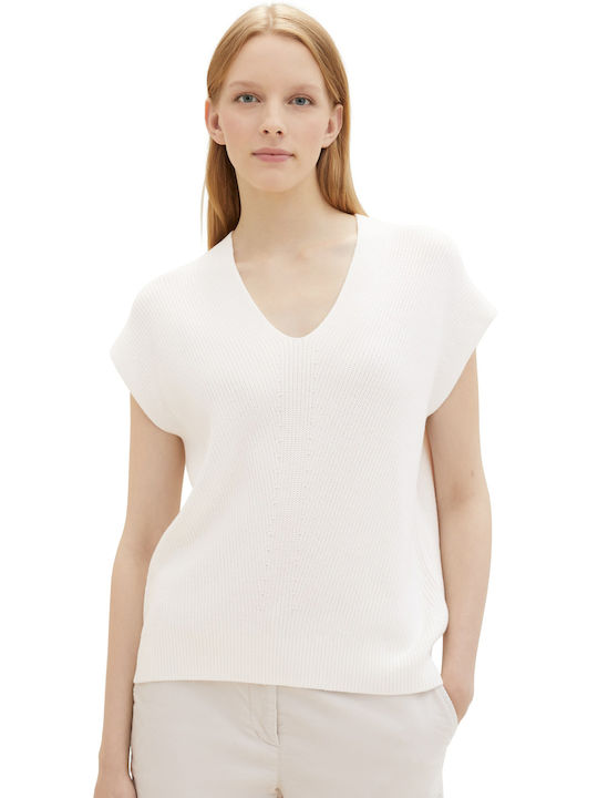 Tom Tailor Women's Sleeveless Sweater White