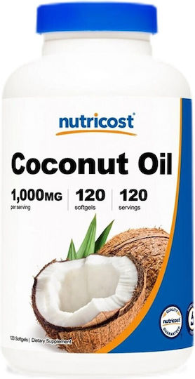 Nutricost Coconut Oil 1000mg with Flavor Coconut 120 softgels