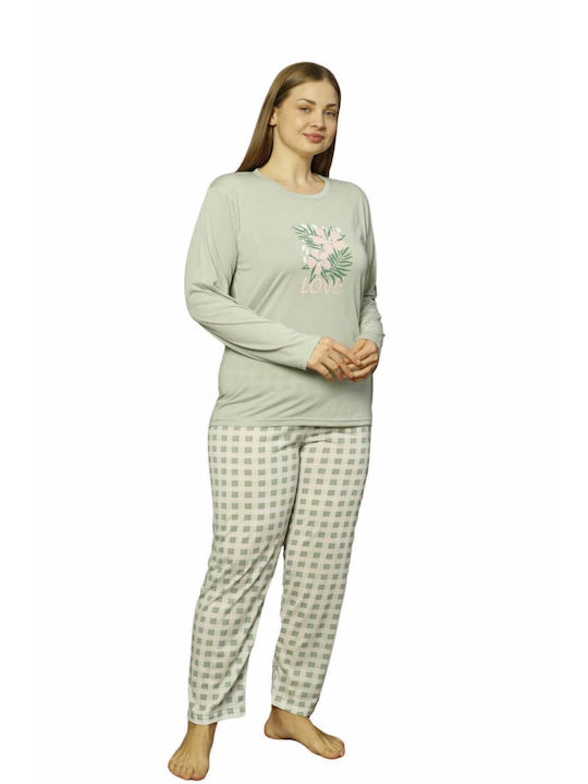 Lindros Winter Damen Pyjama-Set Baumwolle Physical