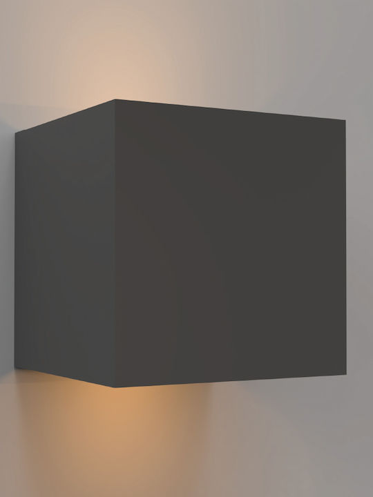 Inlight Επιτοίχια Εξωτερική Πλαφονιέρα LED IP44 10W με Θερμό Λευκό Φως Διπλής Δέσμης 9.9x9.9εκ.
