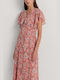 Ralph Lauren Midi Kleid Rosa