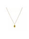 Gold Oval Necklace With Black Stone