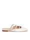 Flat Leather Mules in White Color