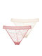 Γυναικεία String 2Pack με Δαντέλα Λευκό