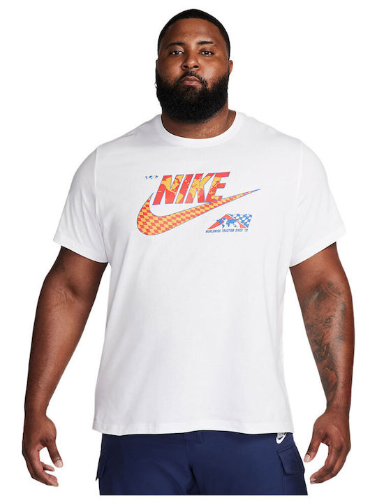 Nike Bărbați T-shirt Sportiv cu Mânecă Scurtă Alb