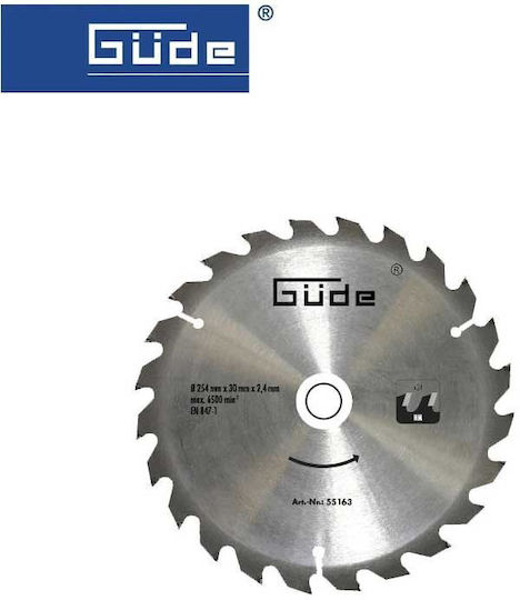 Güde Δίσκος Κοπής Ξύλου 254mm