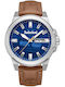 Timberland Ανδρικό Ρολόι 46mm Μπαταρίας με Καφέ Δερμάτινο Λουράκι