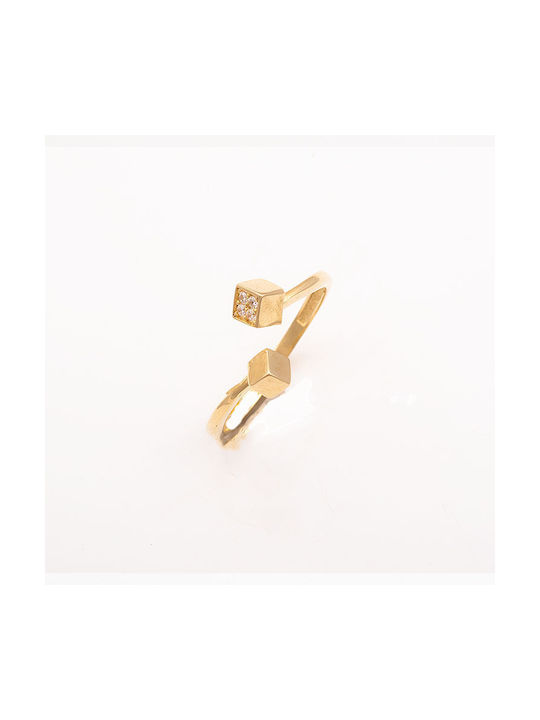 14K Gold ring with 2 cubes.