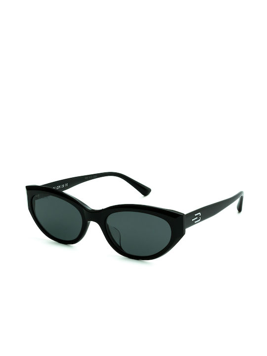Bolon Women's Sunglasses with Black Plastic Frame and Black Polarized Lens BL3167C10