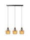 Lucide Lightning Pendant Light Three-Light for Socket E27 Brown