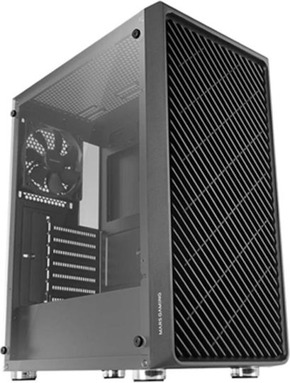 Mars Gaming MC-3000 Геймърско бюро Midi Tower Компютърна кутия със страничен прозорец Черен