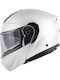 Kappa Moto KV50B Solid White Motorradhelm Volles Gesicht
