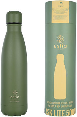 Estia Flask Lite Save the Aegean Recycelbar Flasche Thermosflasche Rostfreier Stahl BPA-frei Forest Spirit 500ml