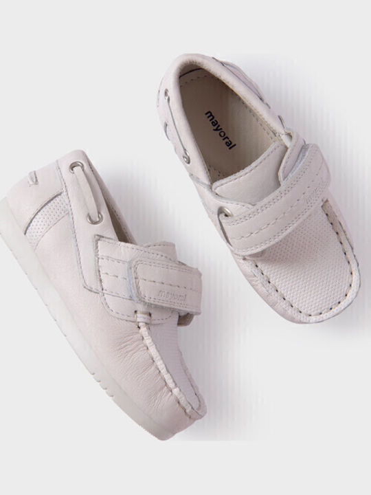 Boys Leather Moccasins White