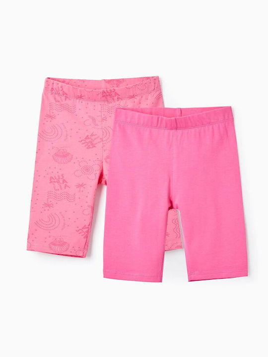 Zippy Set of Kids Short Cycling Leggings Fuchsia