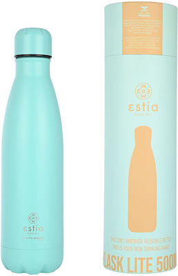 Estia Flask Lite Save the Aegean Ανακυκλώσιμο Μπουκάλι Θερμός Ανοξείδωτο BPA Free Bermuda Green 500ml
