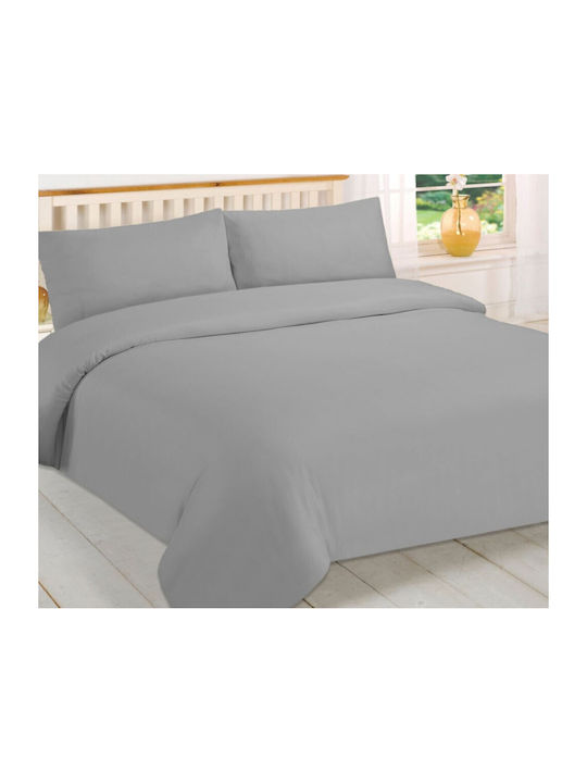 MayHome Bettwäsche-Set Halb-Doppel 180x240cm. Gray 3Stück