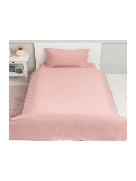 MayHome Sheet Sets Double with Elastic 140x200+25cm. Monochrome Pink Earthy 4pcs