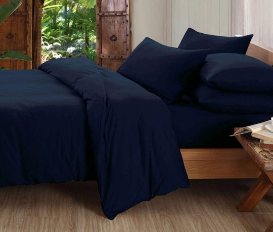 MayHome Bettwäsche-Set Halb-Doppel 180x240cm. Dark Blue 3Stück